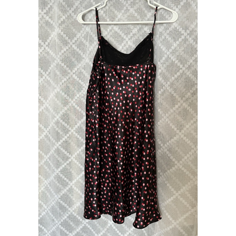 Vintage Y2K Cowl Neck L Sheer Black Pink 90s Y2K Polka Dot Whimsical Fairy Dress - Picture 4 of 7